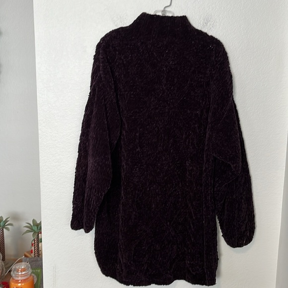 EXPRESS DK PLUM ACRYLIC OVERSIZED SWEATER 27in PIT TO PIT 31in L FROM SHOULDER - Picture 6 of 6
